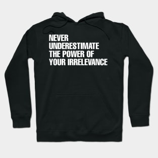 Never underestimate the power of your irrelevance Hoodie